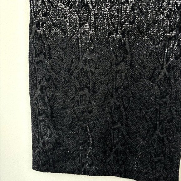 Alice + Olivia Black Sequin Snakeskin Mini Dress S - Picture 7 of 9